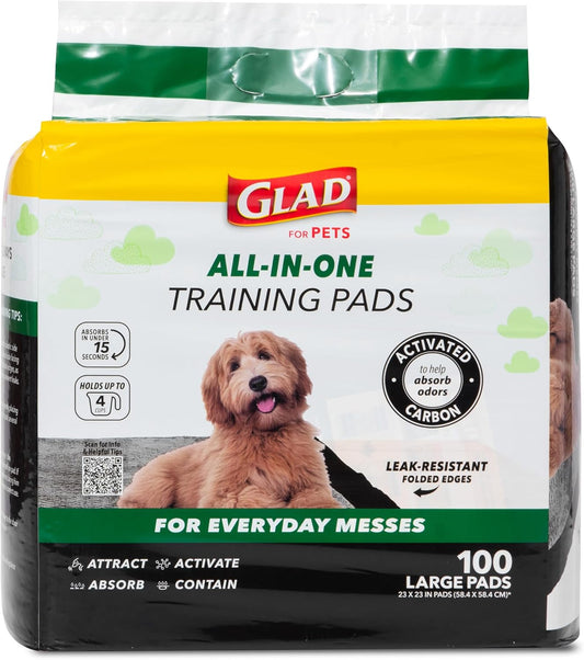 for Pets Activated Carbon Dog Pee Pads | Puppy Training Pads for Absorbing Odor and Urine, 100 Count