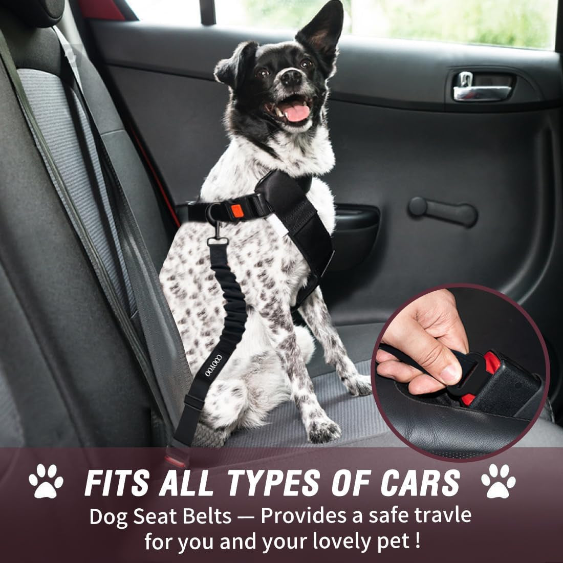 Dog Seat Belt,3 Piece Set Retractable Dog Car Seatbelts Adjustable Pet Seat Belt for Vehicle Nylon Pet Safety Seat Belts Heavy Duty & Elastic & Durable Car Harness for Dogs