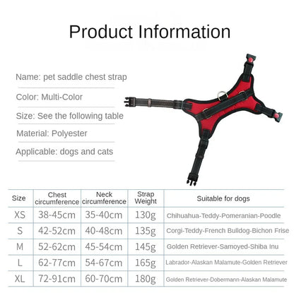 Dog Harness Durable Reflective Adjustable Pet Dog Harness for Dogs Pet Walking Harness for Small Medium Large Pets Accessories