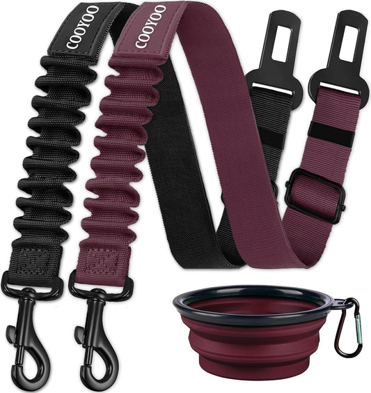 Dog Seat Belt,3 Piece Set Retractable Dog Car Seatbelts Adjustable Pet Seat Belt for Vehicle Nylon Pet Safety Seat Belts Heavy Duty & Elastic & Durable Car Harness for Dogs